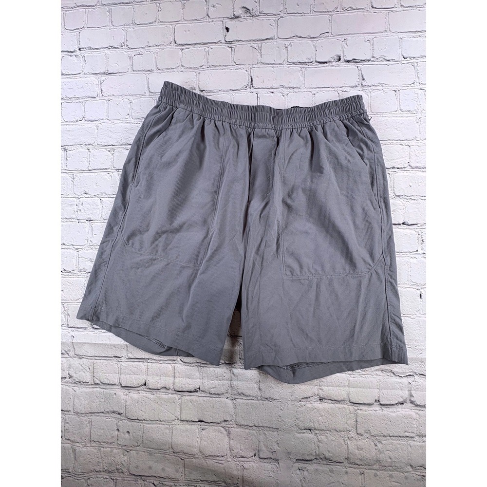 Lululemon Bowline Shorts Mens L Grey Elastic Waist 8" Inseam Drawstring Pocket